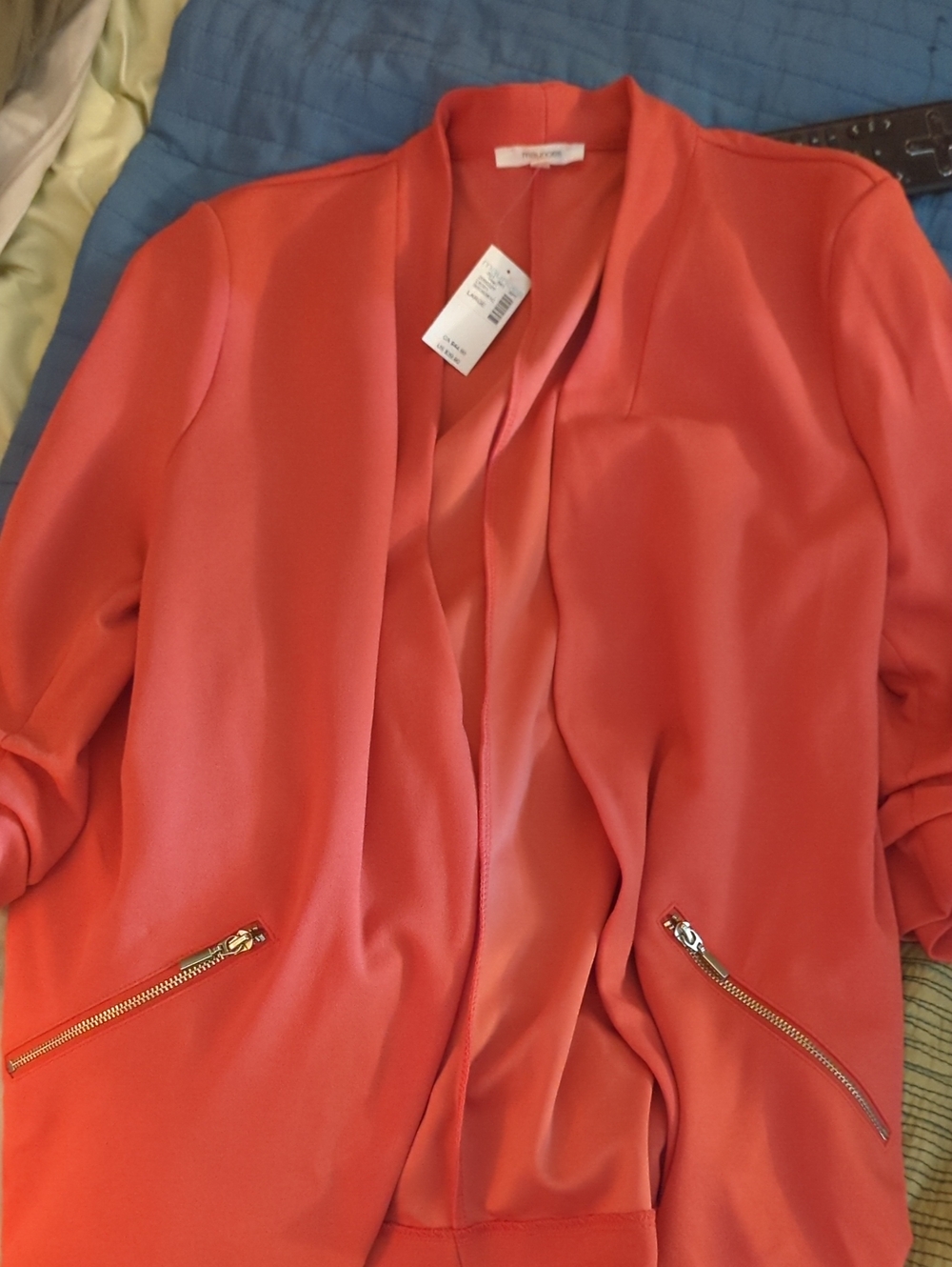 2 Maurices Tailored Open-Front Coral Blazer Jacket